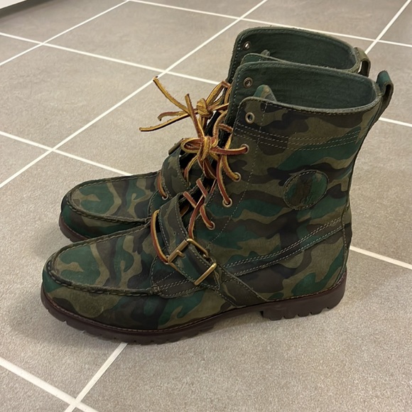 Polo Ralph Lauren Country Ranger boots camo camouflage mens size 12 - Picture 11 of 16
